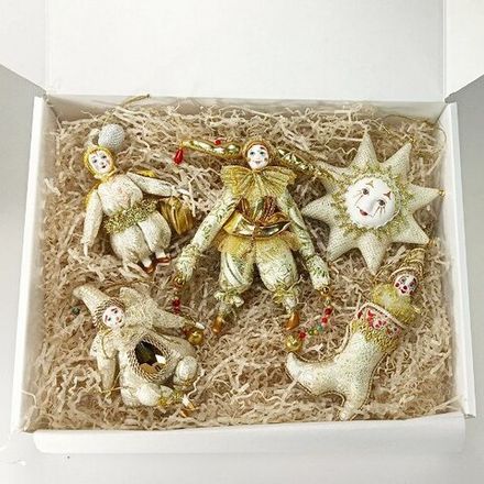 Набор золотых ёлочных игрушек средний №1