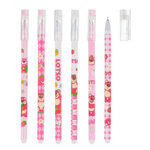 Ручка гелевая, пиши-стирай, Basir, синие чернила, серия "МИШКА", корпус с рисунком, 12 шт