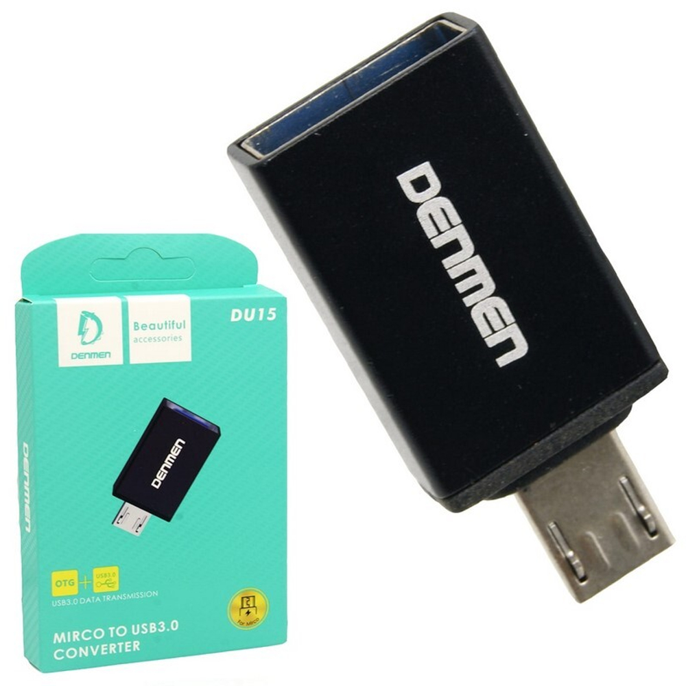 Переходник OTG DENMEN DU15 USB - Micro (черный)