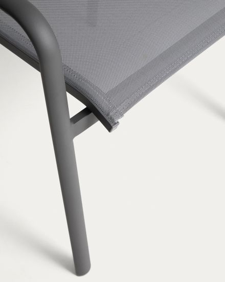 Уличный стул Luri из графитового алюминия и серого текстиля