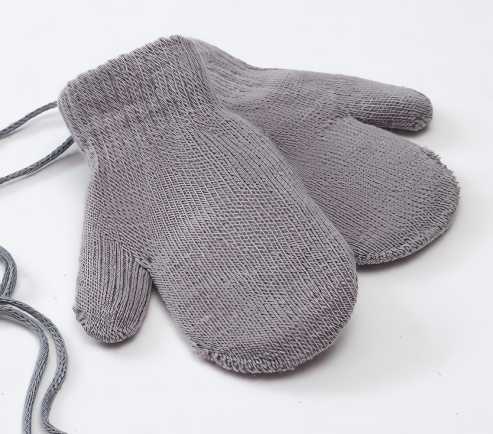 Варежки двухслойные "Однотонные", темно-серый, р-р 14 (4-5 лет) 5133446, 1 шт.