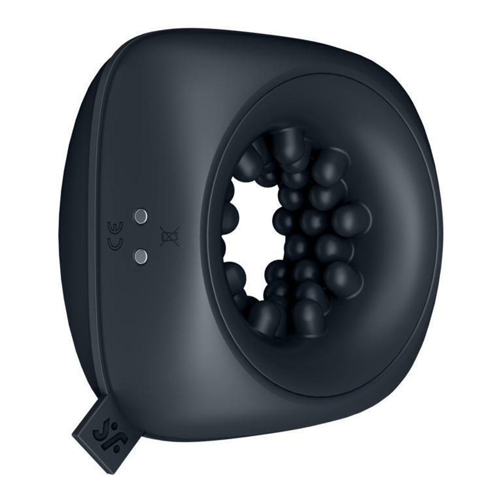 Черный мужской вибромассажер Ring Stroker (Цвет: черный)