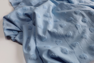 ГОЛУБОЙ - Жаккардовая МАХРА СЕРДЕЧКИ (КРВ606 Олеся)