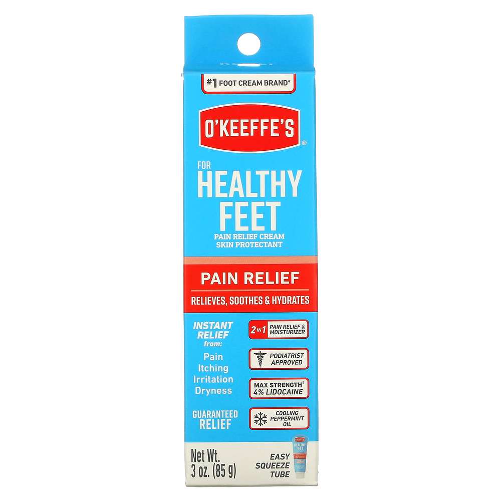 O'Keeffe's, For Healthy Feet, обезболивающий крем, 85 г (3 унции)