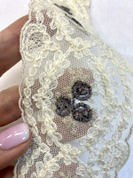 кружево на сетке вышивка шелк/хлопок (Франция) ш-6см цена за 1 м