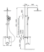 Душевая стойка Vincea Next VSFS-1N1TMB термостатическая, черный