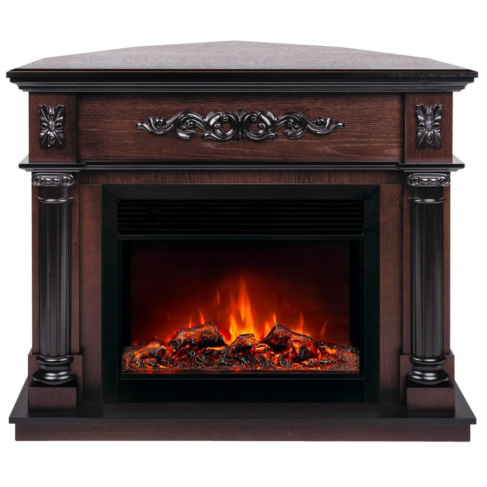 Электрокамин RealFlame Silvia Corner 26 AO античный дуб с очагом Moonblaze Black
