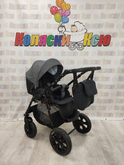 Коляска модульная Indigo Charlotte Sity cs 04 (черный+т.серый)