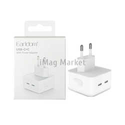 Сетевое зарядное устройство Earldom ES-EU31, 2 USB-C, 35W, 3A, белый