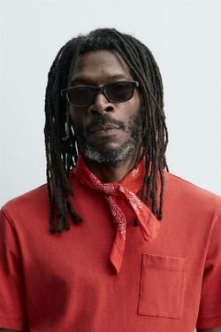 ZARA X AARON LEVINE БАНДАНА С ПРИНТОМ ПЕЙСЛИ, КРАСНЫЙ