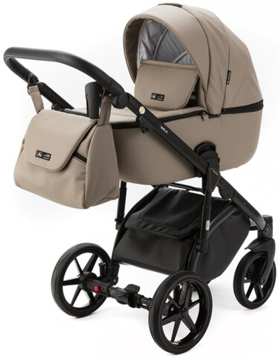 Детская коляска Adamex Nola Deluxe 2 в 1 N-SA09 (Т.БЕЖ. КОЖА)