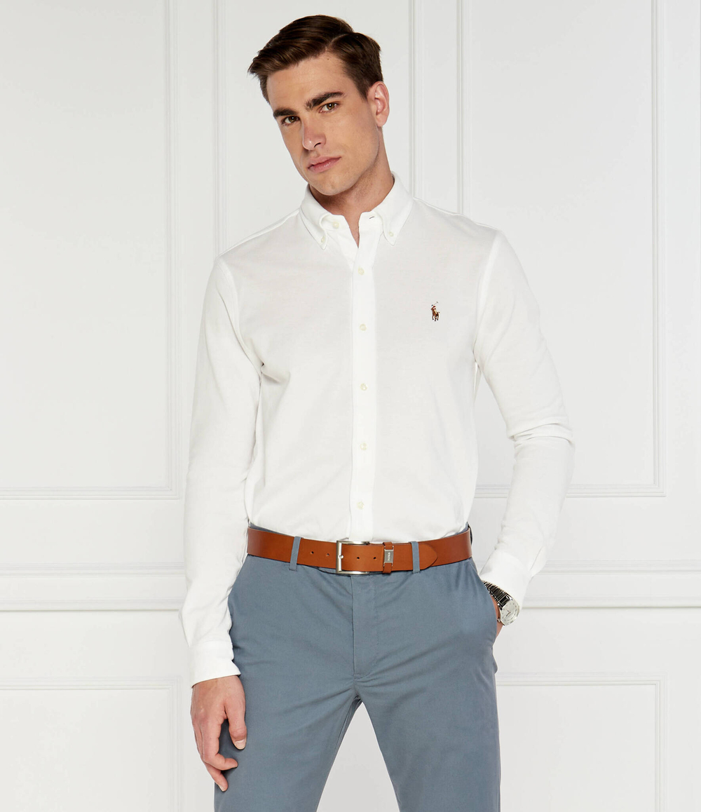 Рубашка KNIT OXFORD POLO RALPH LAUREN - белый(710932545)