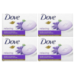 Dove, Расслабляющее мыло, лавандовое масло и ромашка, 4 шт., 106 г (3,75 унции)