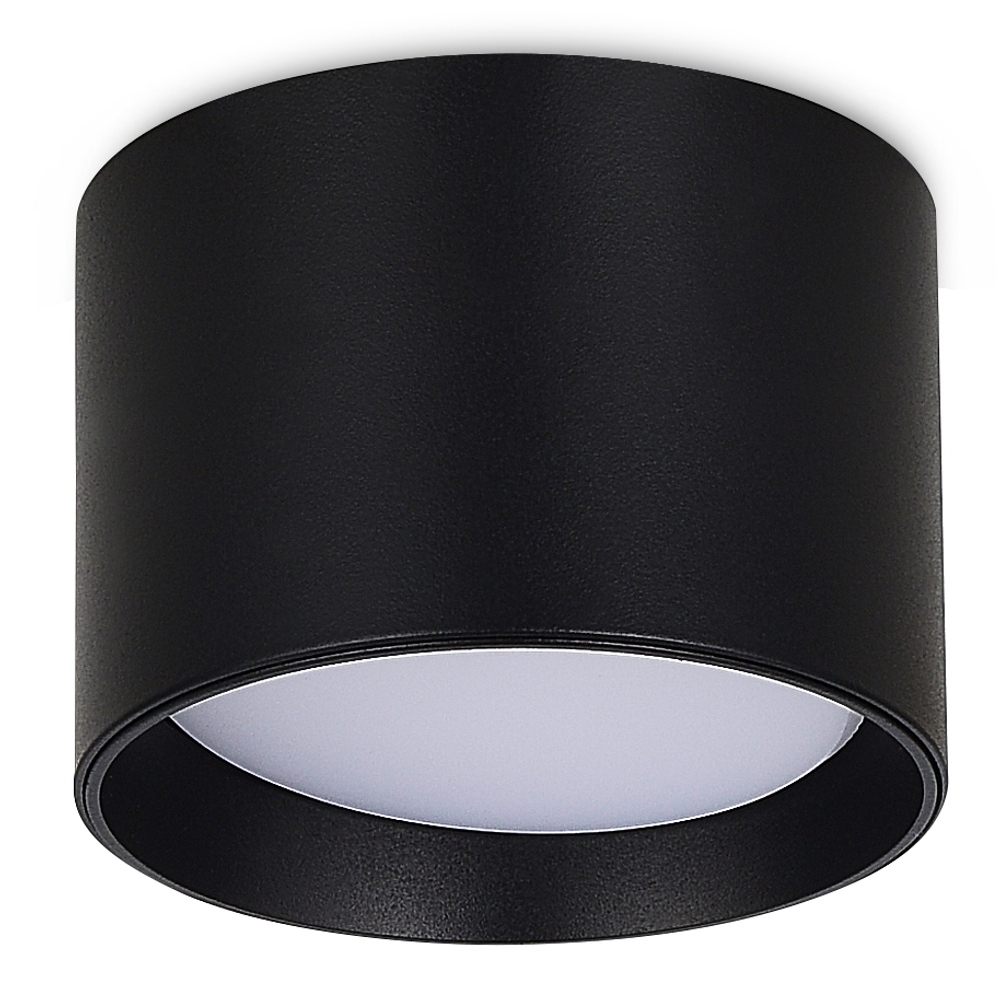 Светильник накладной,  GX53,  D85xH60мм,  IP20,  черный,  без лампы