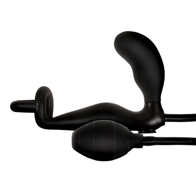 Надувной массажер простаты с кольцом для члена и мошонки Renegade (21,5 см , черный ) (Цвет: черный)