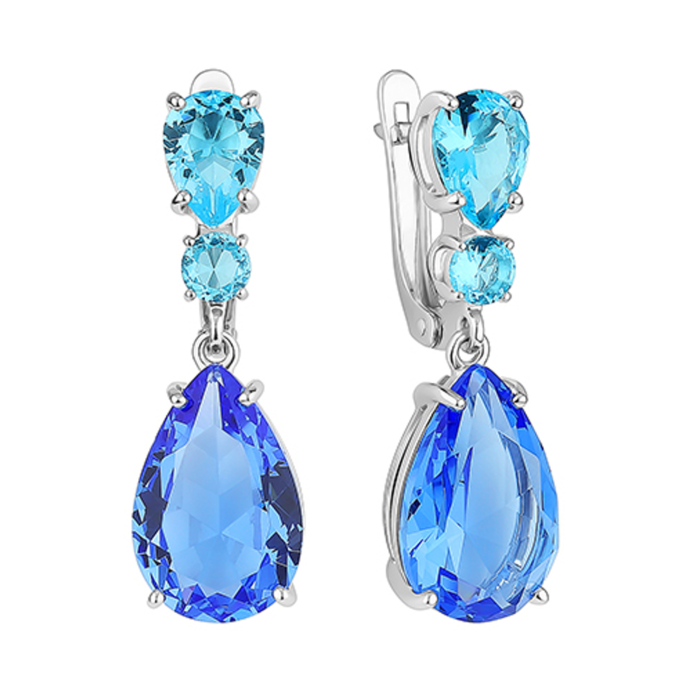 Серьги из серебра с кварцем