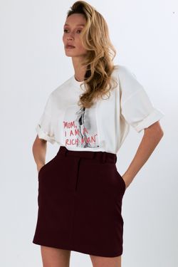 Юбка мини бордовая