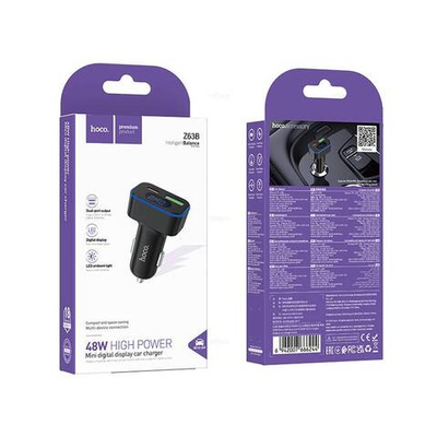 Автомобильное зарядное устройство Hoco Z63B PD30W+QC3.0 (black)