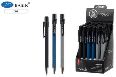 Ручка шарик. масл. автомат. 0,5мм. "Vinson touch" синяя, корпус ассорти (Piano)