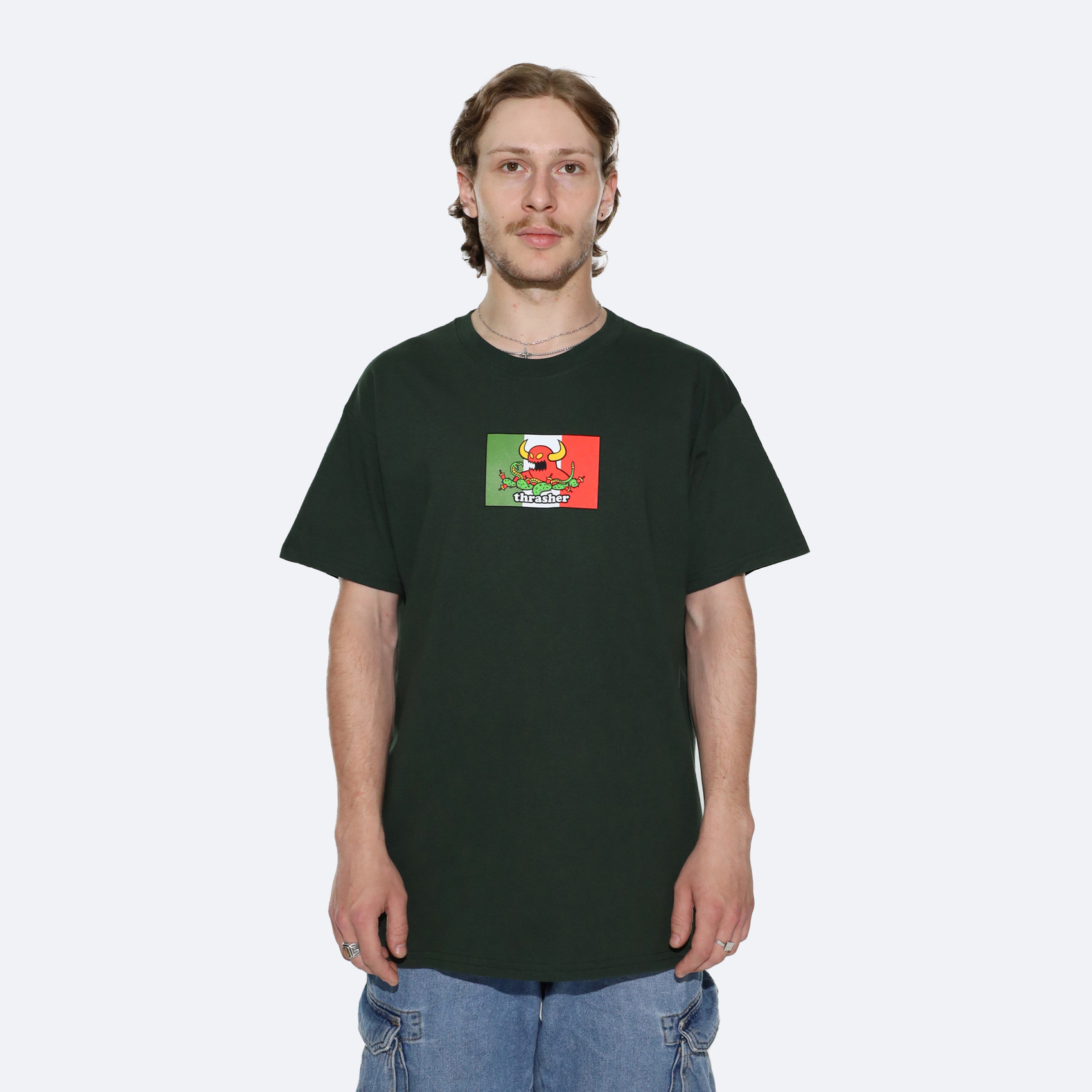 Футболка Thrasher x Toy Machine Hecho T-Shirt (forest green) артикул:XqpvuBUnhnVzgDreLYKb20 - купить в магазине Дайс