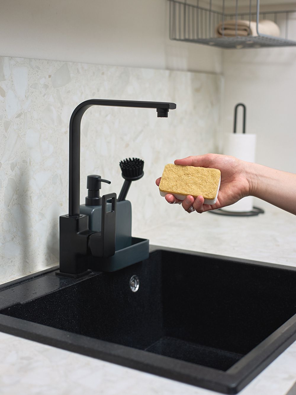 Набор губок для посуды из целлюлозы и кокосового волокна Eco Sponge, белые, 6 шт.