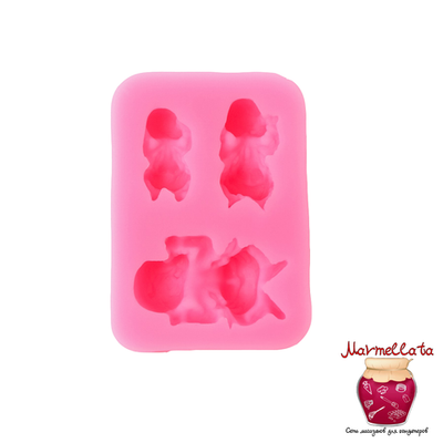 Молд силиконовый "Три малыша", 8*5,7*1,5см