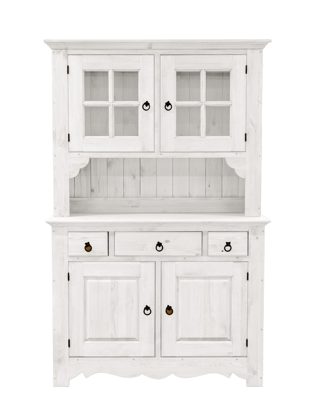 Тумба 125х48х96, Прованс, напольная, с ящиком для вещей, нижняя часть буфета, под витрину, для кухни, массив дерева, белый, Dipriz