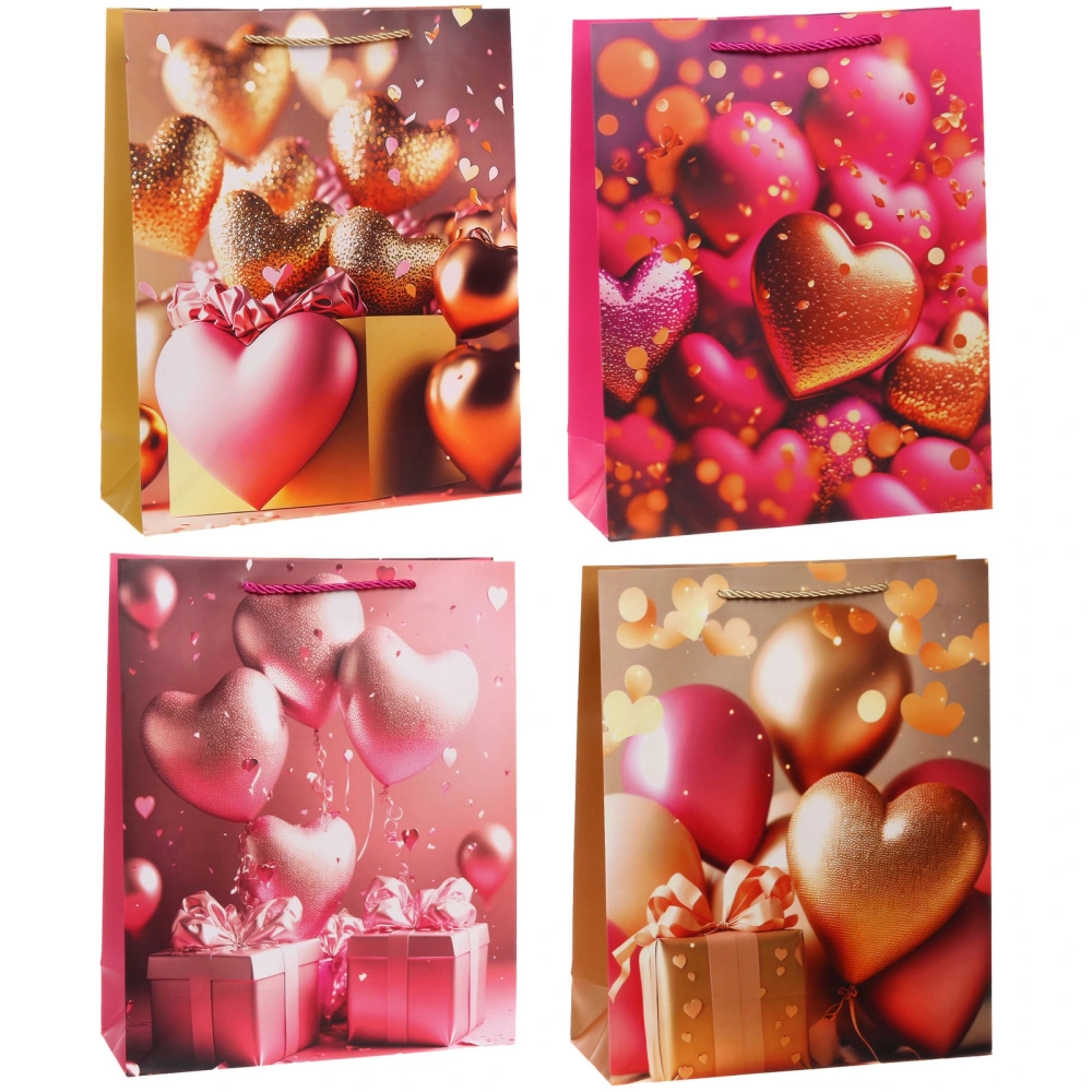 Пакет подарочный «Море сердец» 26*32*10 см