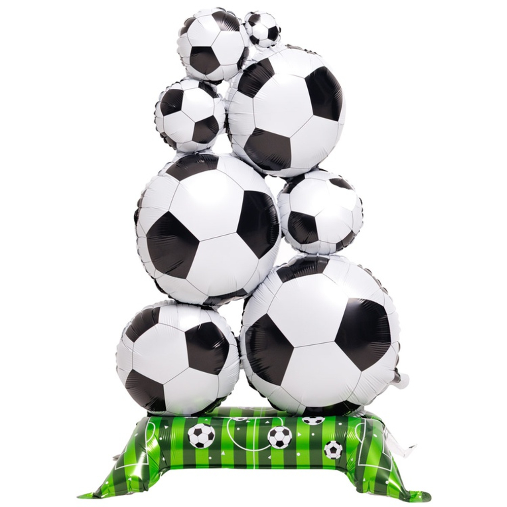 Шар Фольгированный Мячи футбольные Макси (Белый)