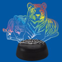 ULI-M508 RGB-3AA TIGER FAMILY-BLACK Светильник декоративный с эффектом 3D Семья тигров. на батарейках 3AA не в-к. 1 светодиод. RGB свет. TM Uniel