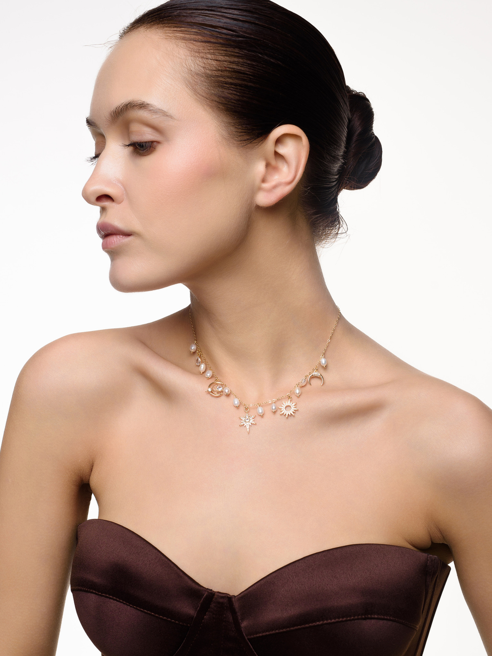 Чокер "Sun and moon pearl" Gold