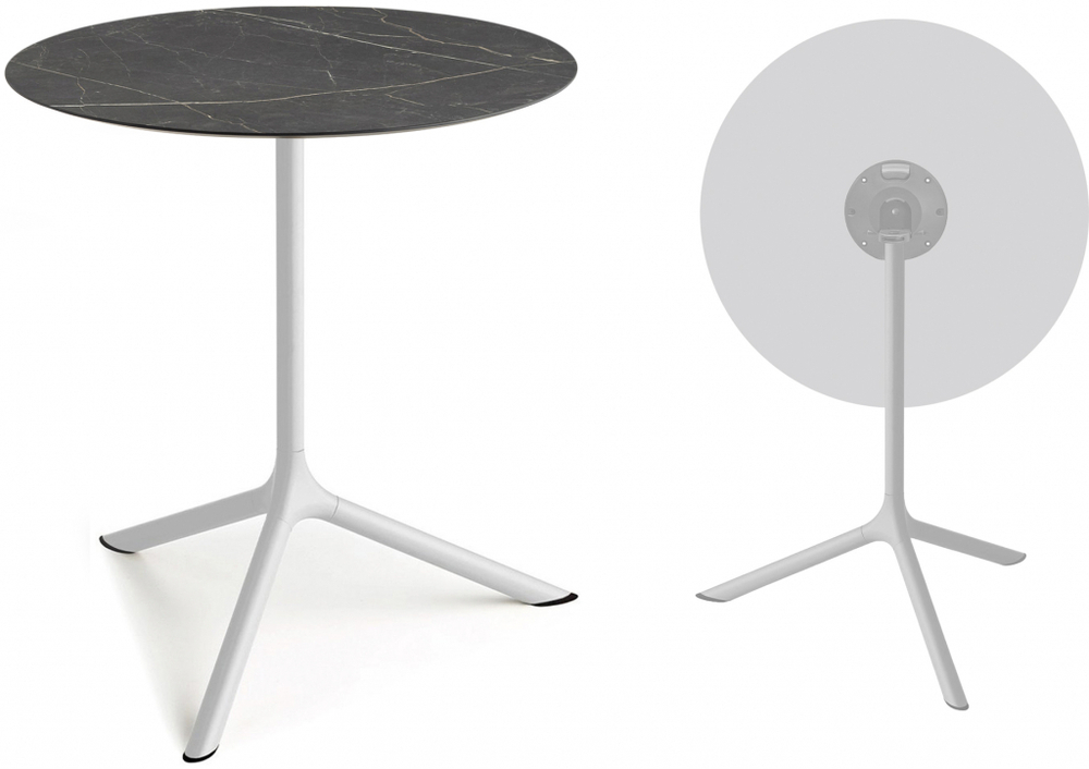 Стол ламинированный обеденный складной Scab Design Tripe Maxi Folding, белый, черный мрамор Сахара
