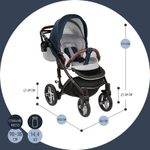 Детская коляска Nuovita Carro Sport 2 в 1 Blu Argenteo/Синий серебристый