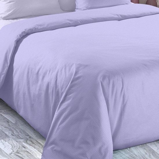 Двуспальный с европростынёй комплект постельного белья Монохром сатин фиолетовый