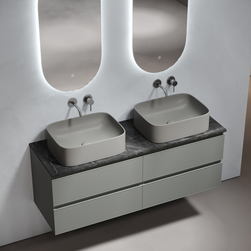 Sancos Столешница для ванной комнаты из керамогранита SANCOS Black Sky 1400х460 без отверстия под смеситель, арт.TT140A1