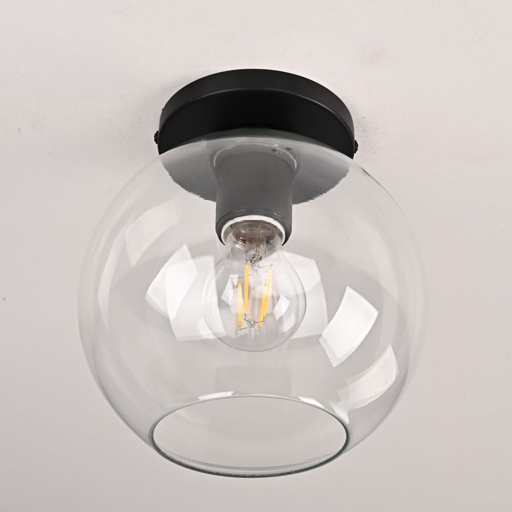 Потолочный Светильник Rh Utilitaire Globe Shade Flushmount Black By Imperiumloft