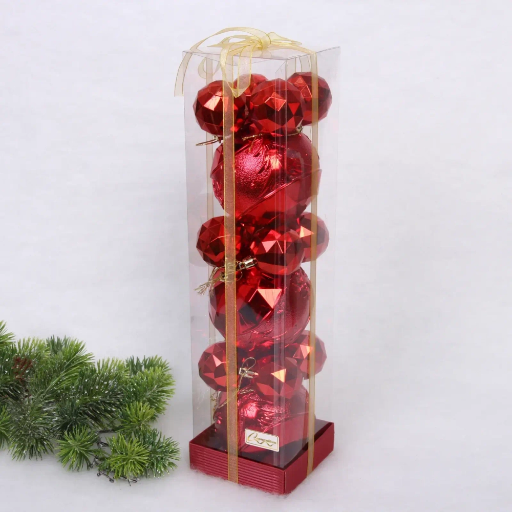 Набор шаров «Miracle» 10 см + 5 см (15 предметов), Красный