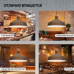 Светильник подвесной ЭРА PL2 BK/RC под лампу E27 высота плафона 200мм подвеса 780мм черный/медь | Подвесы в стиле LOFT