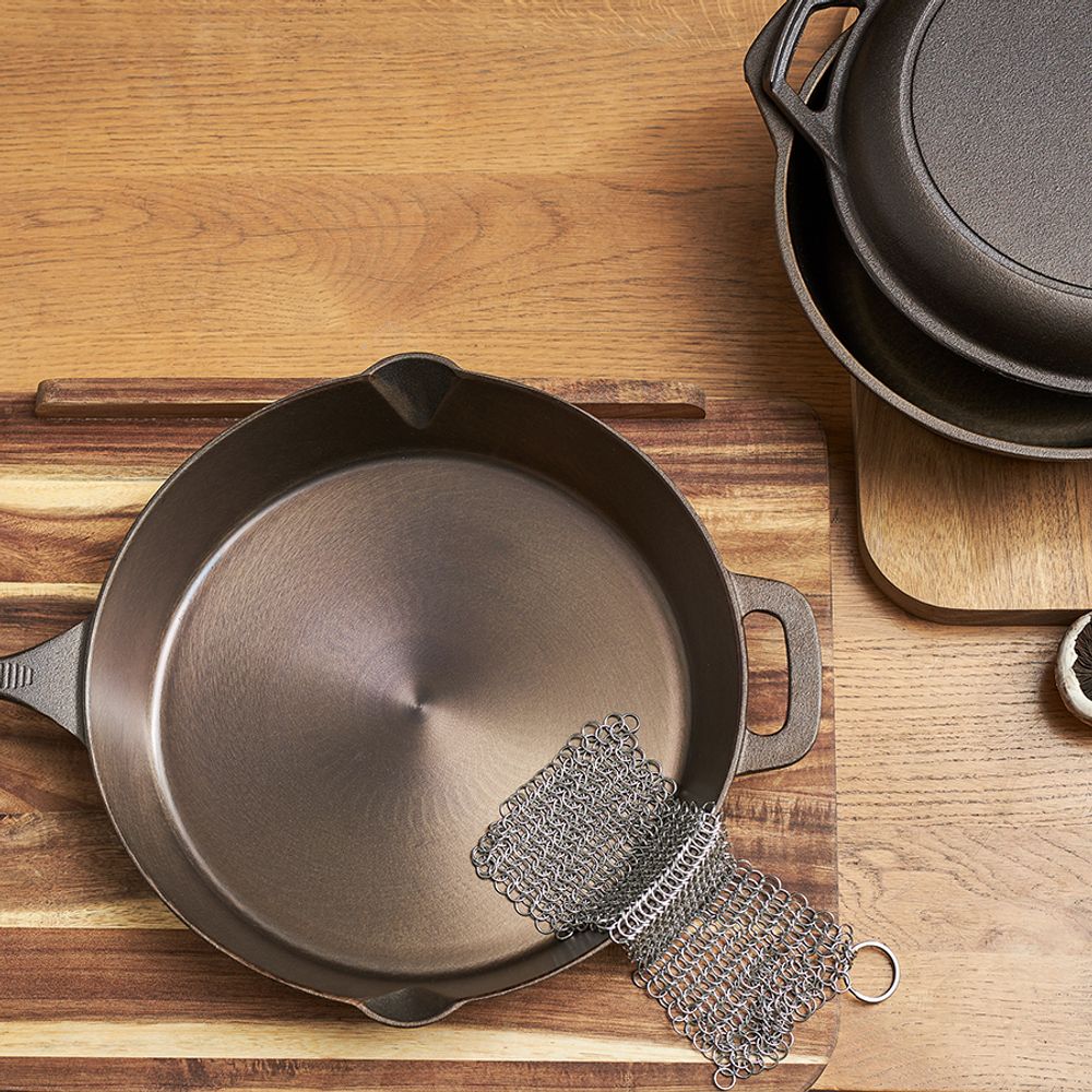 Губка кольчужная для чистки чугуна и нержавеющей стали, 20х15 см