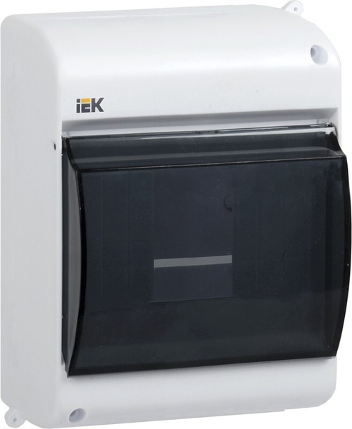 Бокс ОП КМПн 2/4 IP30 для 4-х авт. выкл. прозр. крышка пластик. белый