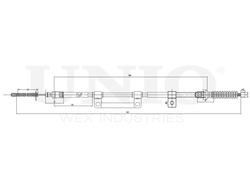Трос стояночного тормоза правый UNIO CAB-60082