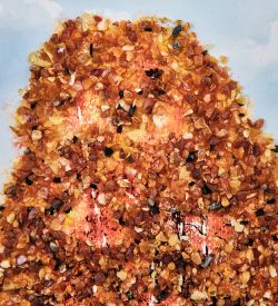 AMB-01/35 Картина «Олени у ручья» (с янтарной крошкой) пласт.рамка 33х42см