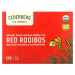Cederberg Tea Co, органический южноафриканский травяной чай, красный ройбуш, без кофеина, 100 чайных пакетиков, 250 г (8,8 унции)