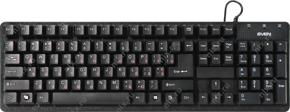 Клавиатура SVEN Standard 301  Black  &lt;USB&gt; 105КЛ