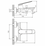Смеситель для ванны 35k MIXLINE ML25-01 "Real"