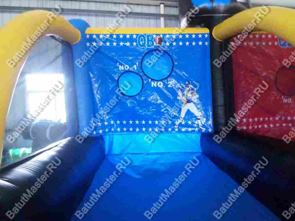 Детский надувной батут "Футбол Регби" с крышей 5*3*3.5 м