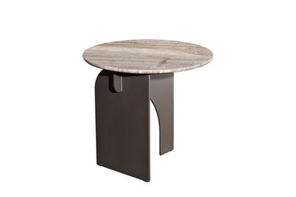 Стол журнальный Арка (Arco) травертин d55x50см круглый Garda Decor