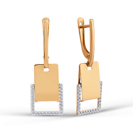 Серьги из золота с фианитами