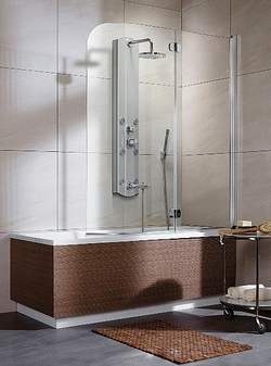 Шторка на ванну  Radaway Eos PND  130x152 правая, крепится справа, профиль хром, стекло прозрачное 205201-101R