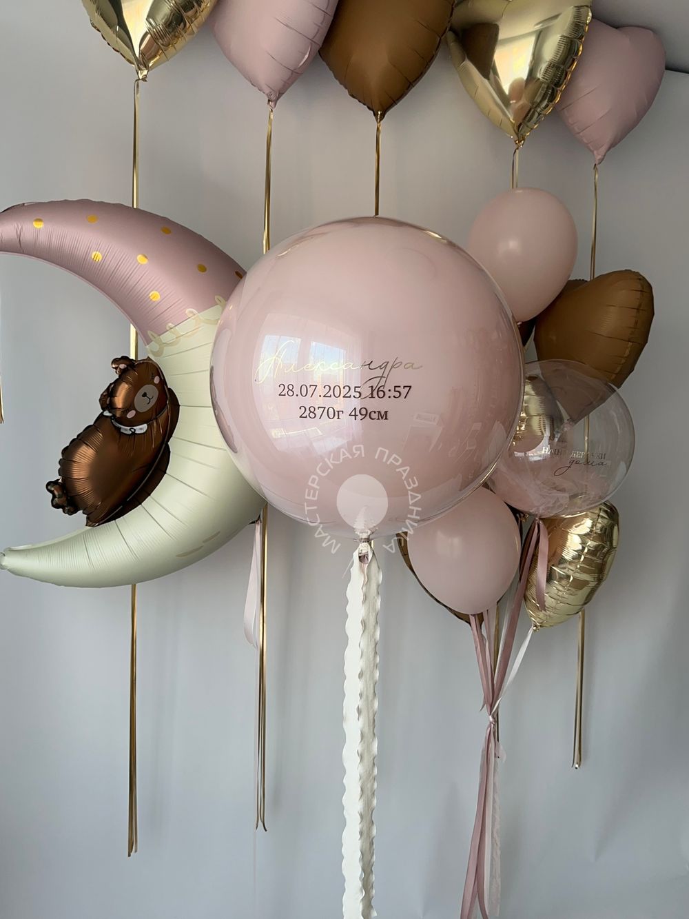 Воздушные шары на выписку для девочки №8766 